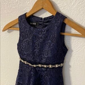 DKNY Midnight Blue Floral Kids Dress